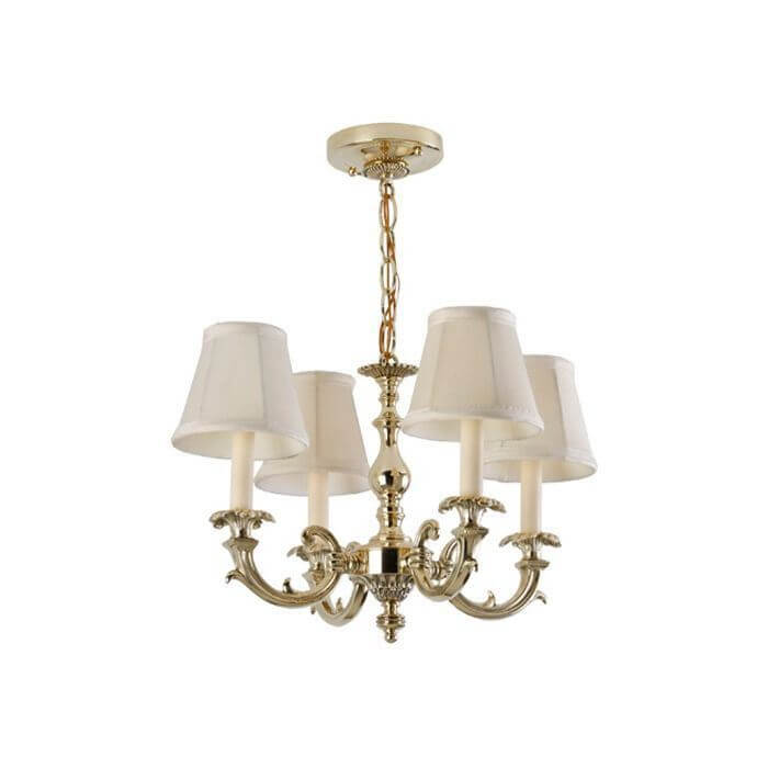 Saint Tropez™ Four Light Chain Hung Petite Chandelier with electric candles