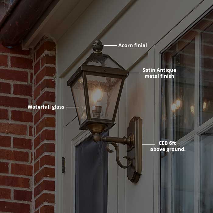 London Lantern™ 8 in. Wide Scrolled Coach Exterior Wall Light