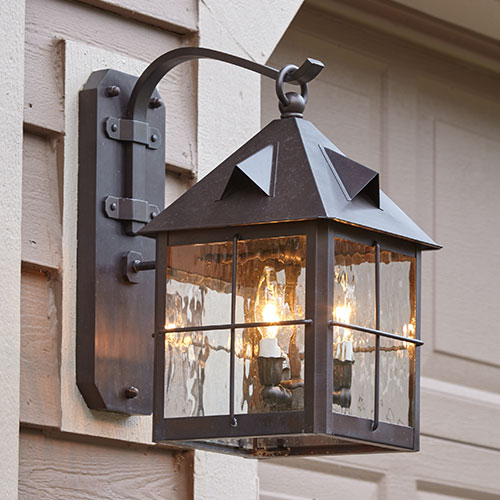 Stonehaven™ Lantern 10 in. Wide Scrolled Hook Exterior Wall Light