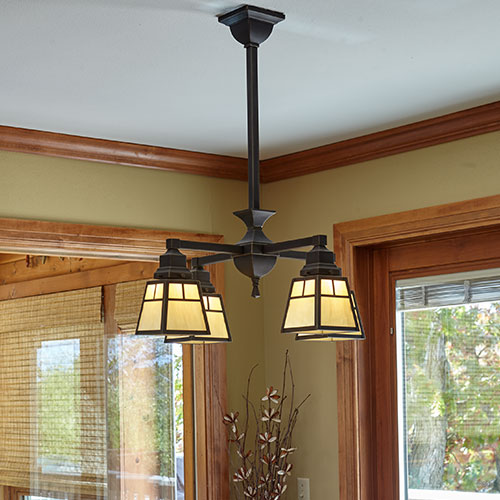 Oak Park™ Four Light Chandelier with 2-1/4 in. shade holders down