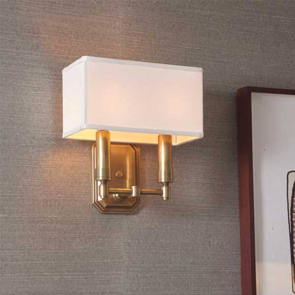 Two light modern sconce with box shade