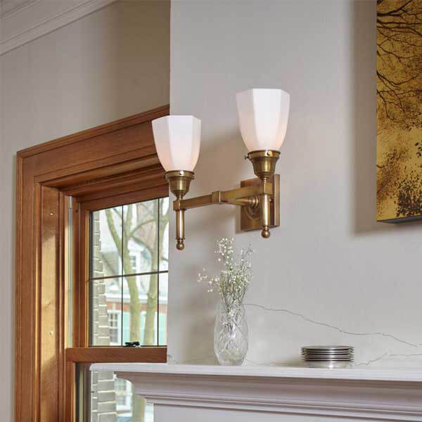 Two Light Sconce over fireplace