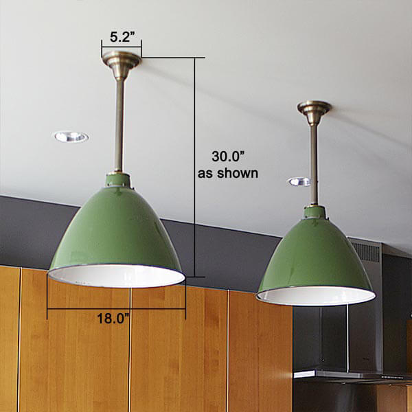 Storehouse Enamel Pendant Lights with dimensions