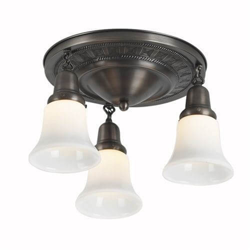 Galena Three Light Flush Ceiling Fixture with 2-1/4 in. shade holders