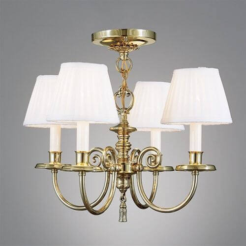Provence™ Four Light Chain Hung Petite Chandelier with electric candles