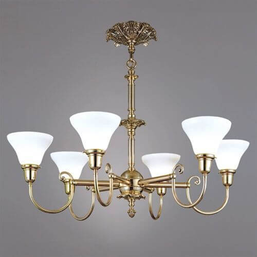 Provence™ Six Light Chandelier with 2-1/4 in. shade holders up