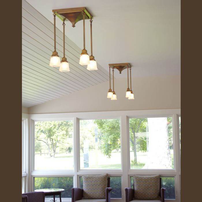 Golden Gate™ Four Light Stem Drop Chandelier with 2-1/4 in. shade holders