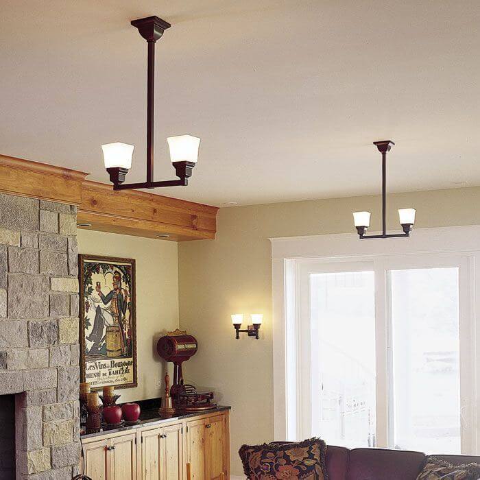 Oak Park™ Two Light Pendant with 2-1/4 in. shade holders up