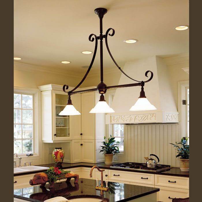 Shoreland™ Three Light Scroll Chandelier with 2-1/4 in. shade holders
