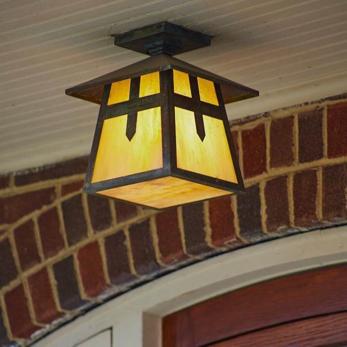 Stamford™ Lantern 9 in. Exterior Rustic Ceiling Light