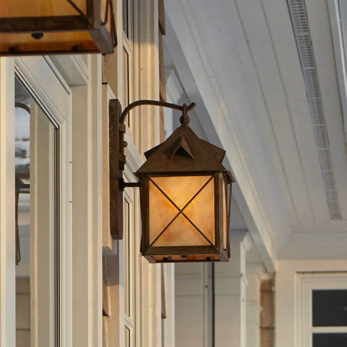 Stonehaven™ Lantern 8 in. Wide Scrolled Hook Exterior Wall Light