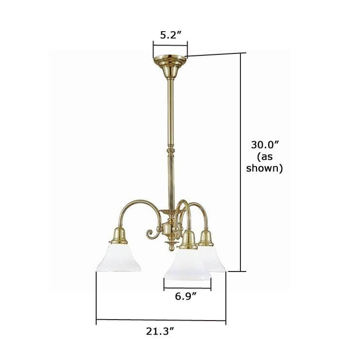 Provence™ Three Light Chandelier with 2-1/4 in. shade holders down