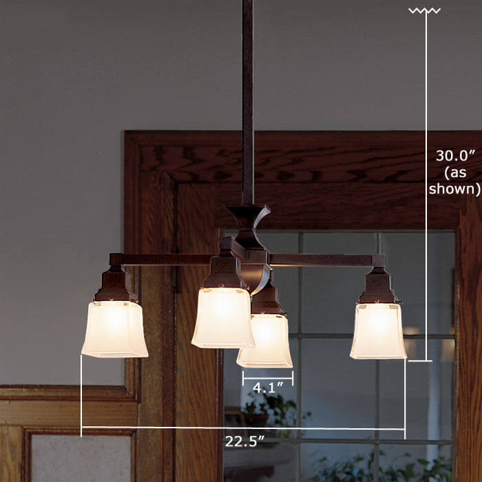 Oak Park™ Four Light Chandelier with 2-1/4 in. shade holders down