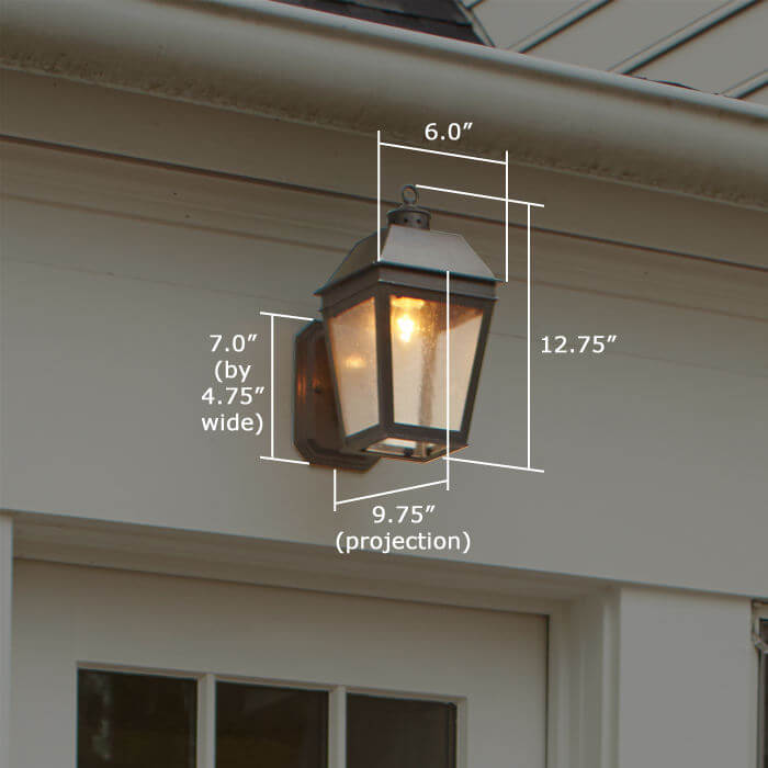 Provincial™ Lantern 6 in. Wide Curved Arm Exterior Wall Light