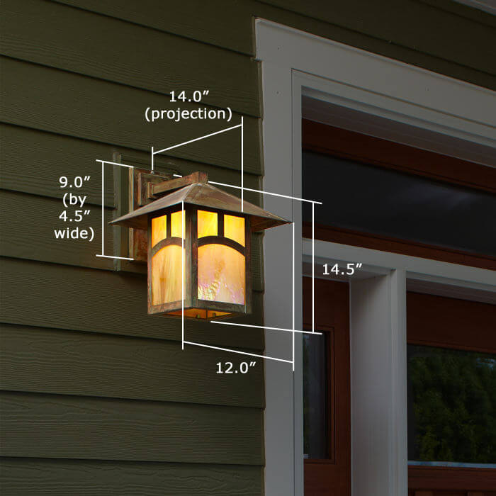 Pine Lake™ Lantern 12 in. Wide Straight Arm Exterior Wall Light