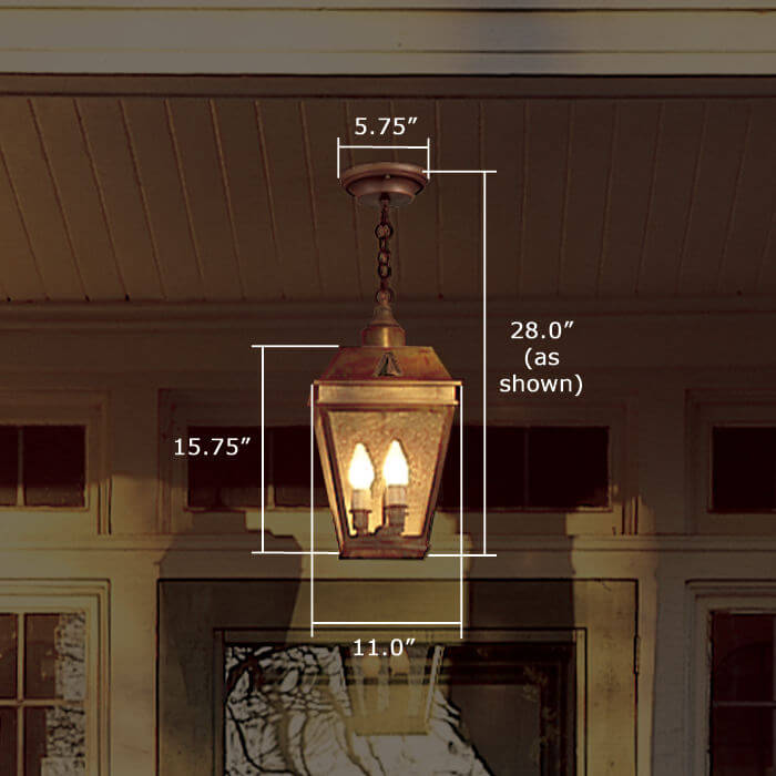 Georgian™ Lantern 11 in. Wide Chain Hung Exterior Pendant Light