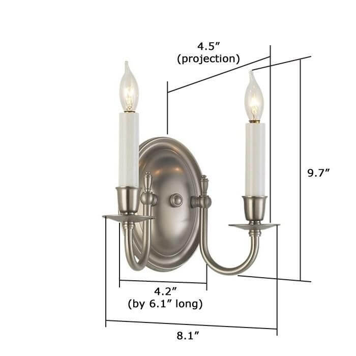 Glendale™ Two Light Curved Arm Bedroom Wall Sconce