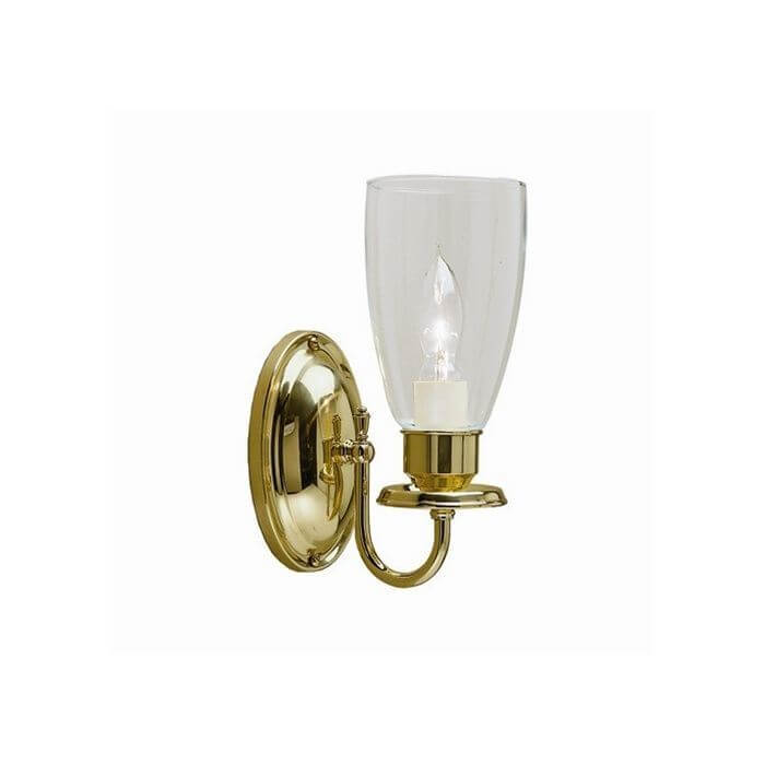 Glendale™ One Light Curved Arm Sconce with hurricane shade holder