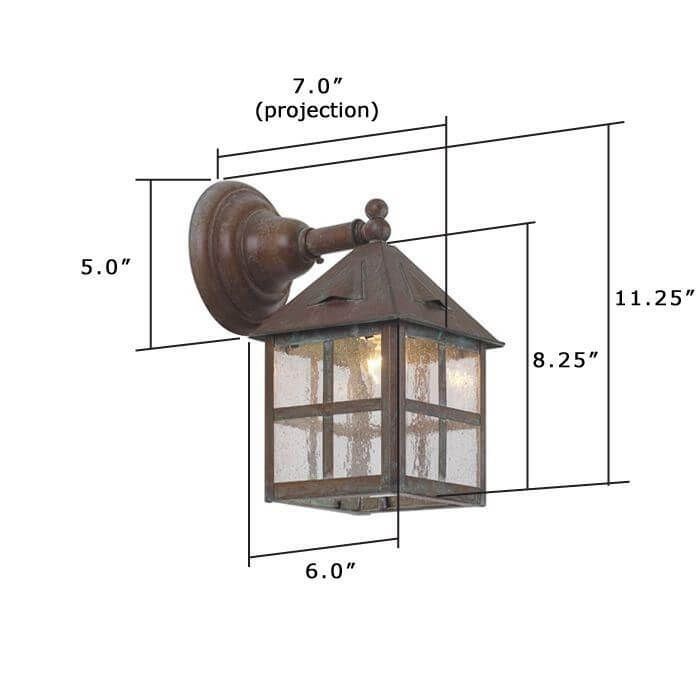 Cottage Lantern™ 6 in. Wide Straight Arm Exterior Wall Light