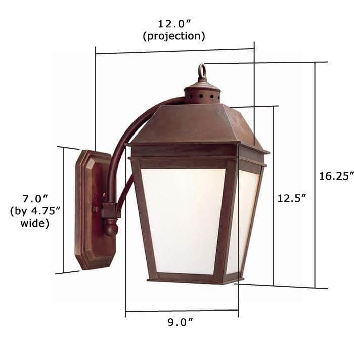 Provincial Lantern™ 9 in. Wide Curved Arm Exterior Wall Light