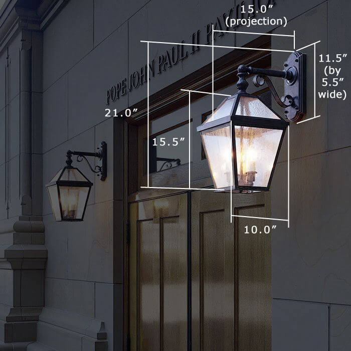 London™ Lantern 10 in. Wide Scrolled Drop Exterior Wall Light