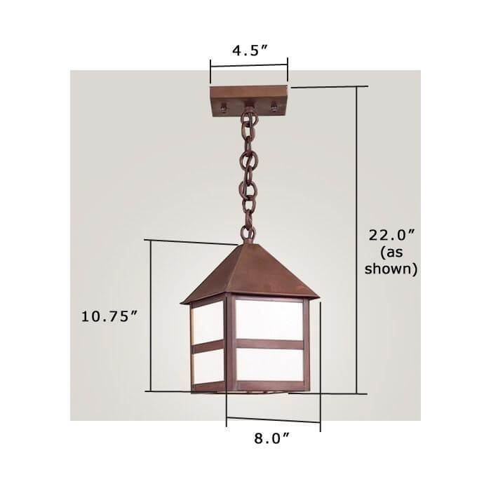 Bungalow Lantern™ 8 in. Wide Chain Hung Exterior Pendant Light