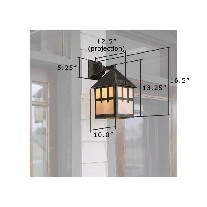 Bungalow Lantern™ 10 in. Wide Straight Arm Exterior Wall Light