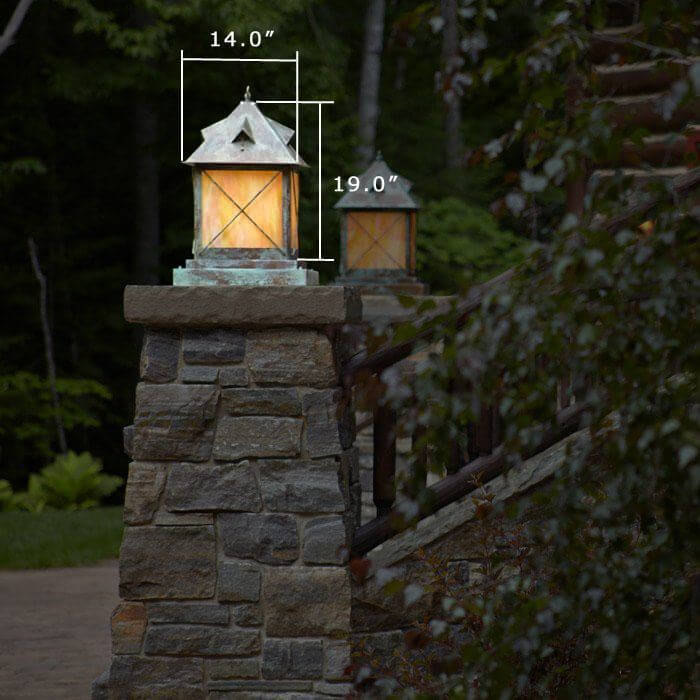 Stonehaven™ Lantern 14 in. Rustic Exterior Pier Light