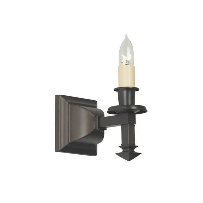 Wentworth™ One Light Straight Arm Wall Sconce with electric candle
