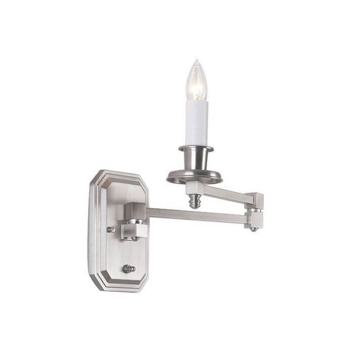 Highland Park One Light Swing Arm Sconce with electric candle