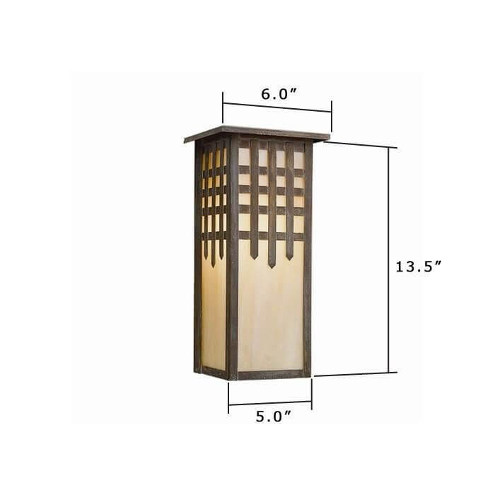 Castle Gate Lantern™ 6 in. Wide Flush Exterior Wall Light with Roof