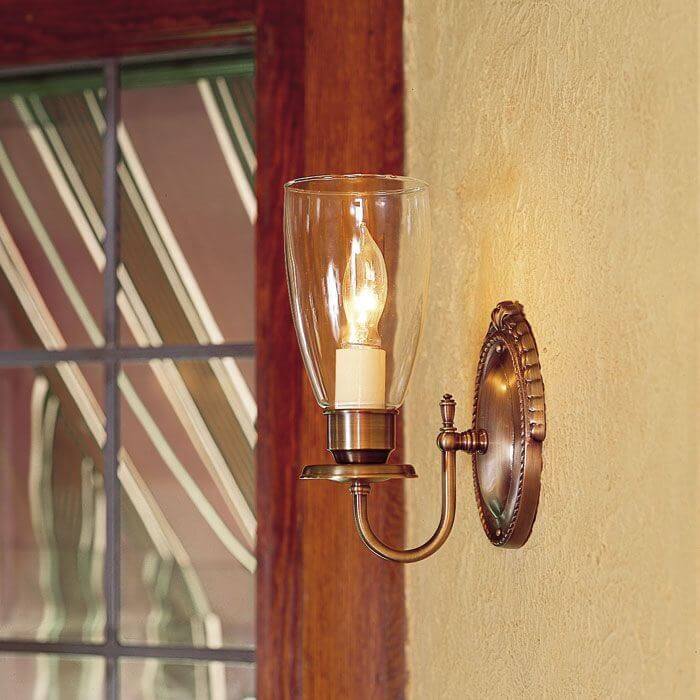 Sheraton One Light Curved Arm Traditional Wall Sconce