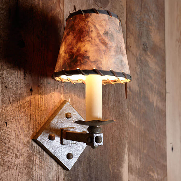 One Light Hand Hammered Rustic Sconce