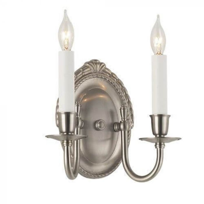 Sheraton™ Two Light Curved Arm Sconce with electric candles