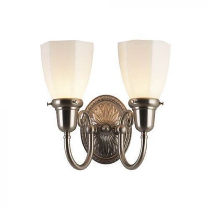 Provence™ Two Light Curved Arm Sconce with 2-1/4 in. shade holders