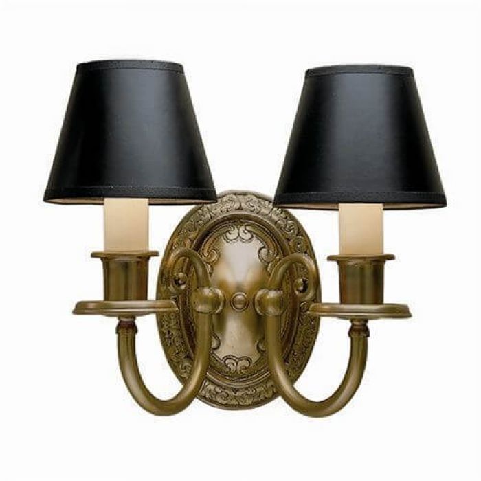Cotswold Manor™ Two Light Curved Arm Sconce with electric candles