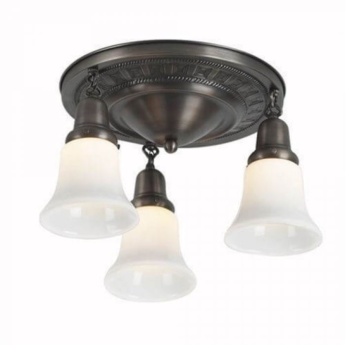 Galena Three Light Flush Ceiling Fixture with 2-1/4 in. shade holders