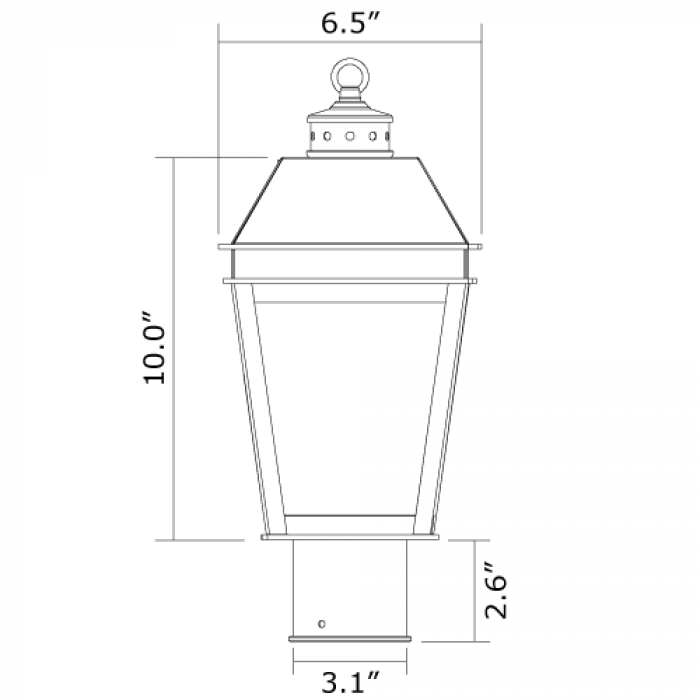Provincial Lantern 6 in. Wide Exterior Post Light