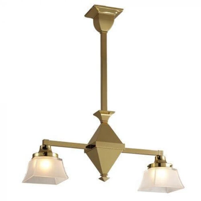 Golden Gate™ Two Light Chandelier with 4-1/4 in. shade holders down