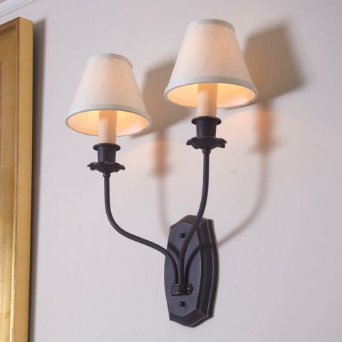 Two Light Electric Candle Wall Sconce