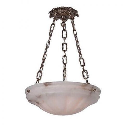 Palladian™ 19 in. Diam Alabaster Pendant with Chain No. 6