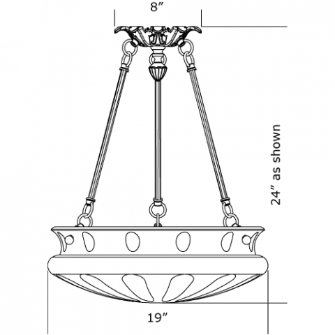 Pantheon 19 in. Diam Ornate Multi-Stem Alabaster Pendant