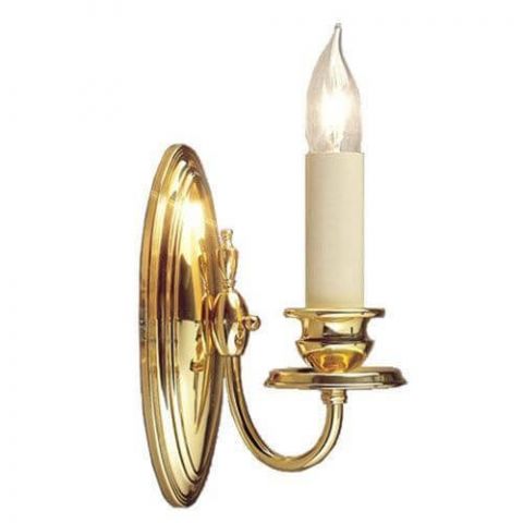 Larchmont™ One Light Curved Arm Sconce with electric candle