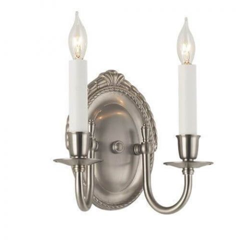 Sheraton™ Two Light Curved Arm Sconce with electric candles