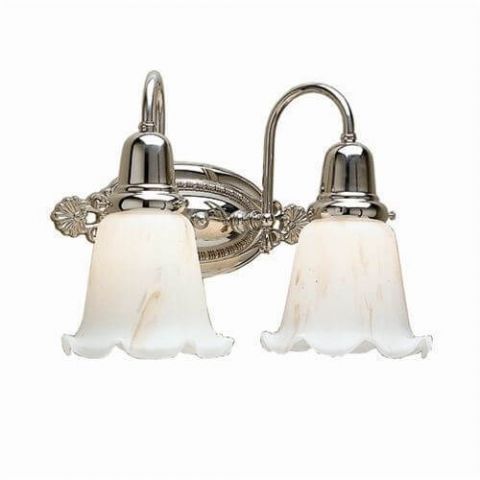 Newport™ Two Light Curved Arm Sconce with 2-1/4 in. shade holders