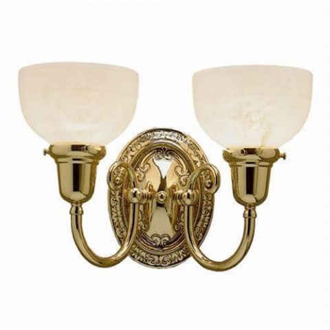 Cotswold Manor™ Two Light Curved Arm Sconce with 2-1/4 in. shade holders