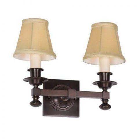 Morris™ Two Light Straight Arm Sconce with electric candles