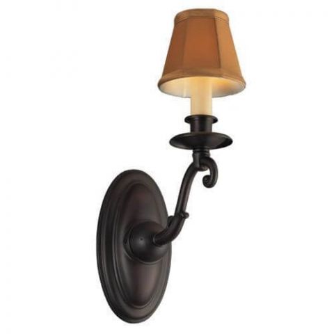 Canterbury™ One Light Curved Arm Sconce with electric candle