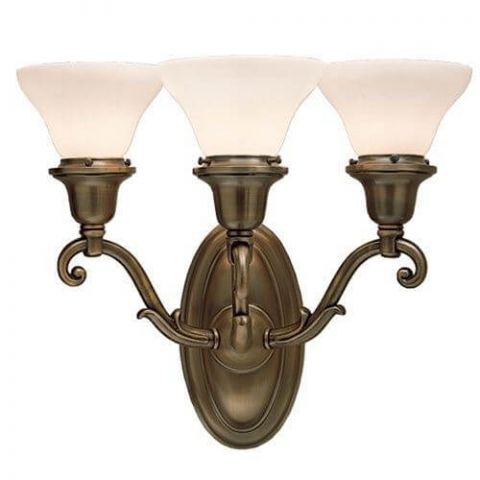 Canterbury™ Three Light Curved Arm Sconce with 2-1/4 in. shade holders