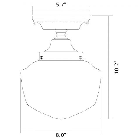 Carlton One Light Flush Ceiling Fixture with 4-1/4 in. shade holder